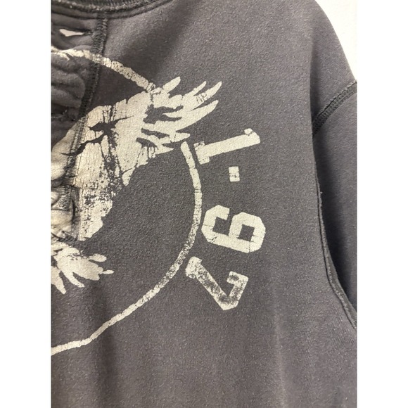 American Eagle Outfitters Vintage Fit Henley Sweatshirt Gray Men's Large - Picture 4 of 9